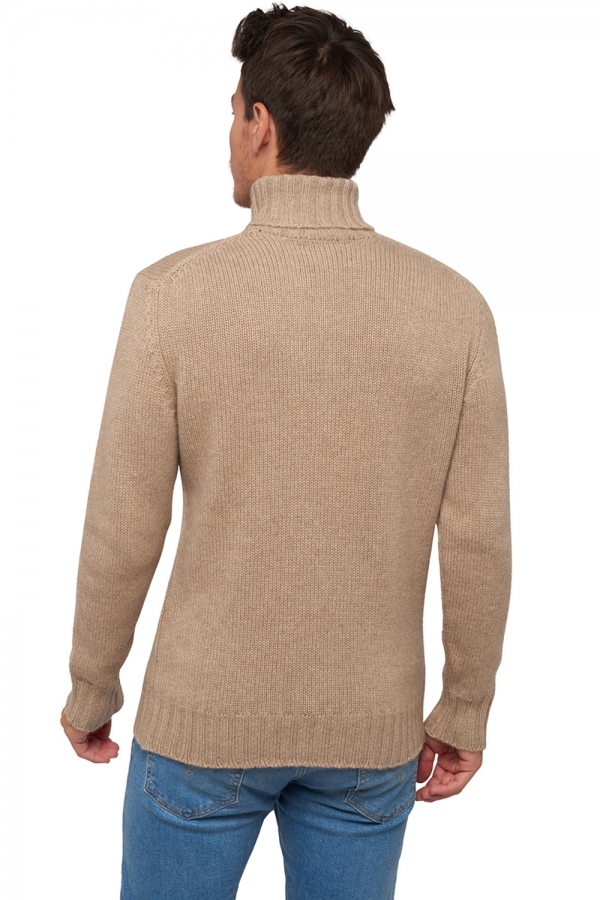 Cachemire Naturel pull homme col roule natural chichi natural brown l